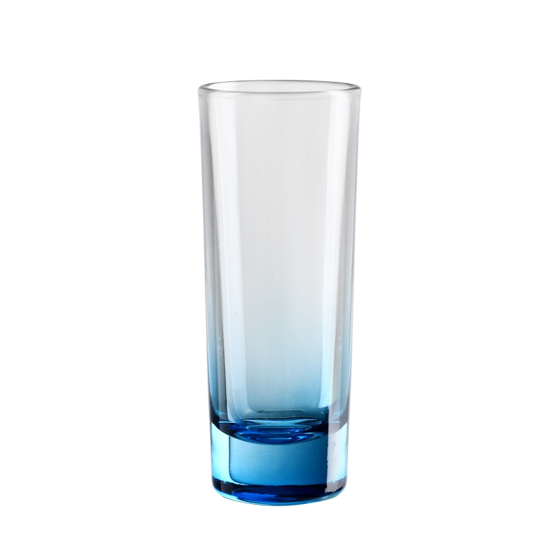 Custom 1.5 oz gradient blue shot glasses set with heavy base