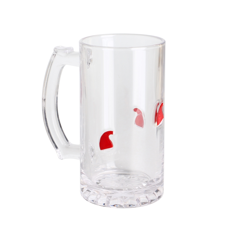 Creative Transparent With Festive Design 1 Pint com chapéu de Natal Design Design Glass Beer Stein com logotipo personalizado