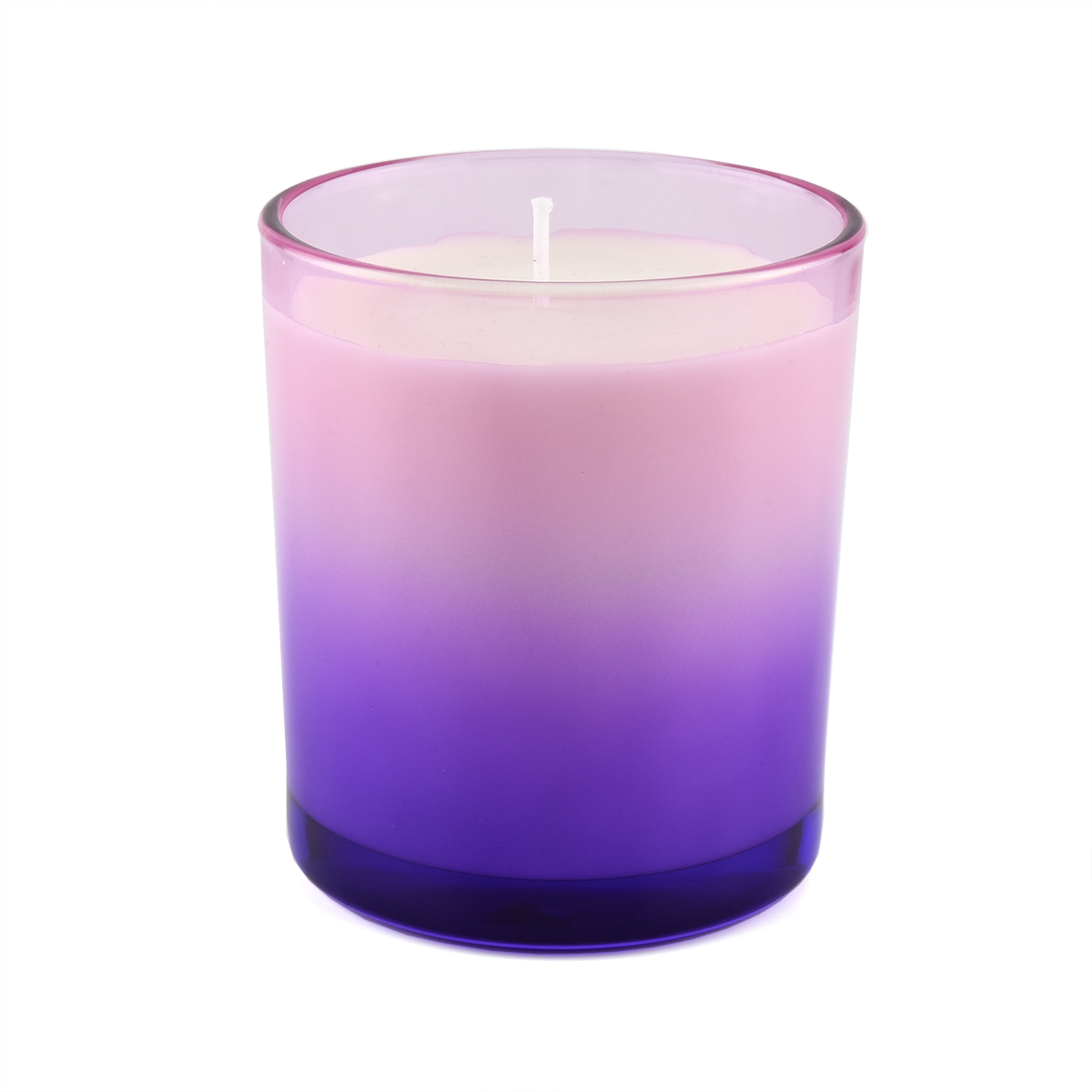 Tenedores de velas de cristal rosa púrpura de 12oz Ombre