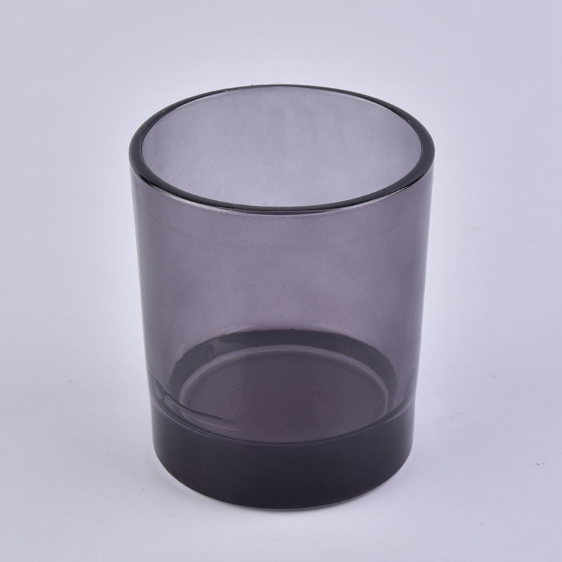 home decor thick grey glass candle jar 