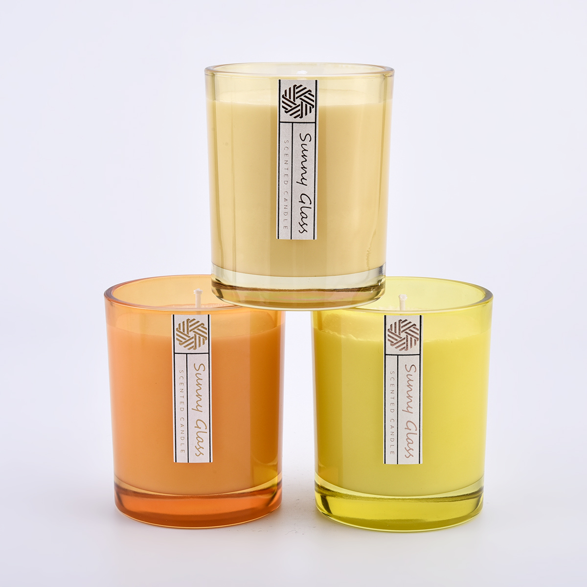Frascos de vela de vidrio de pared gruesa de 12 oz con color de pulverización