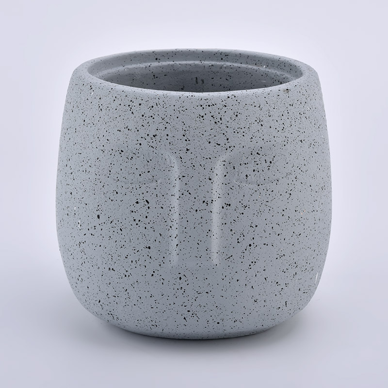 Large capacity gray concrete candle holder for wholesale