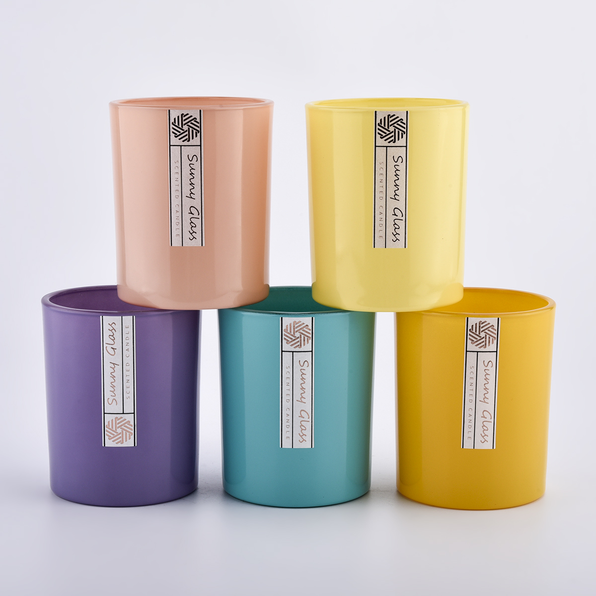 Contenedor de velas de cristal de color sólido 12oz.
