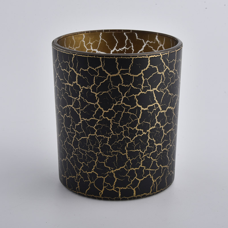 10oz black glass candle jars with speckle finish