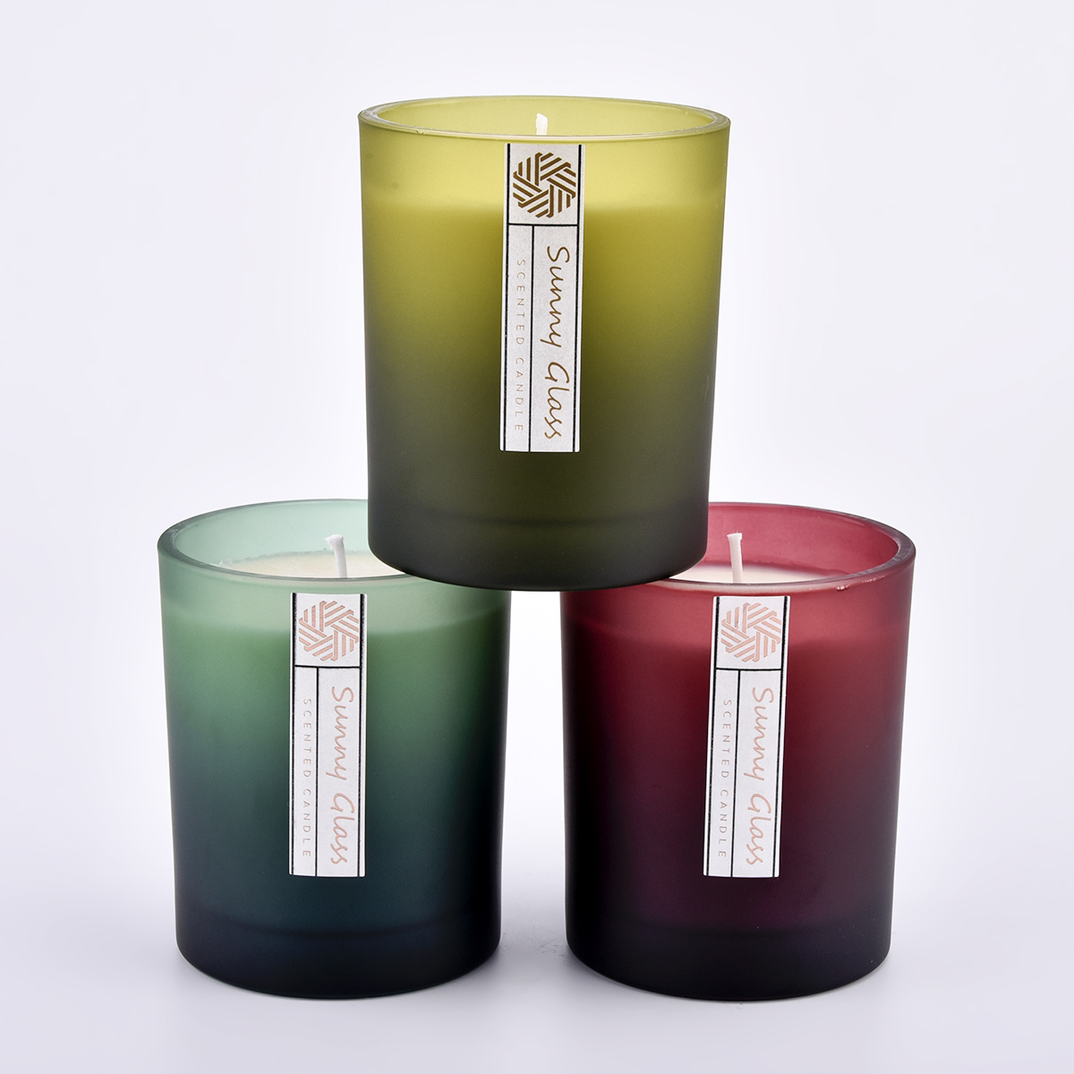 10oz frosting painted thick wall glass candle jars