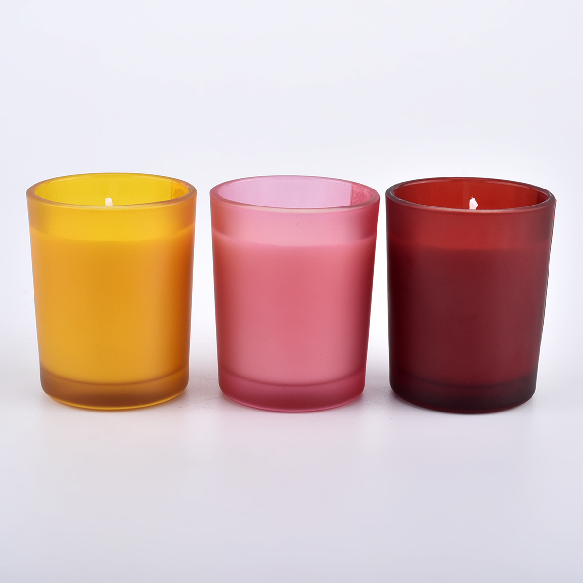 Frosted color votive glass candle holders