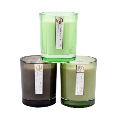 China Custom Color and Logo 300ml 8oz wax glass candle jars wholesale manufacturer