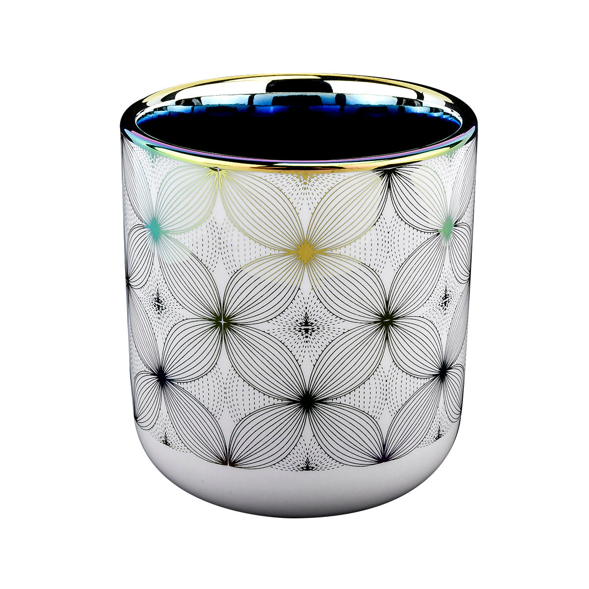 Decoração de casa 10oz lustroso vela cerâmica frascos