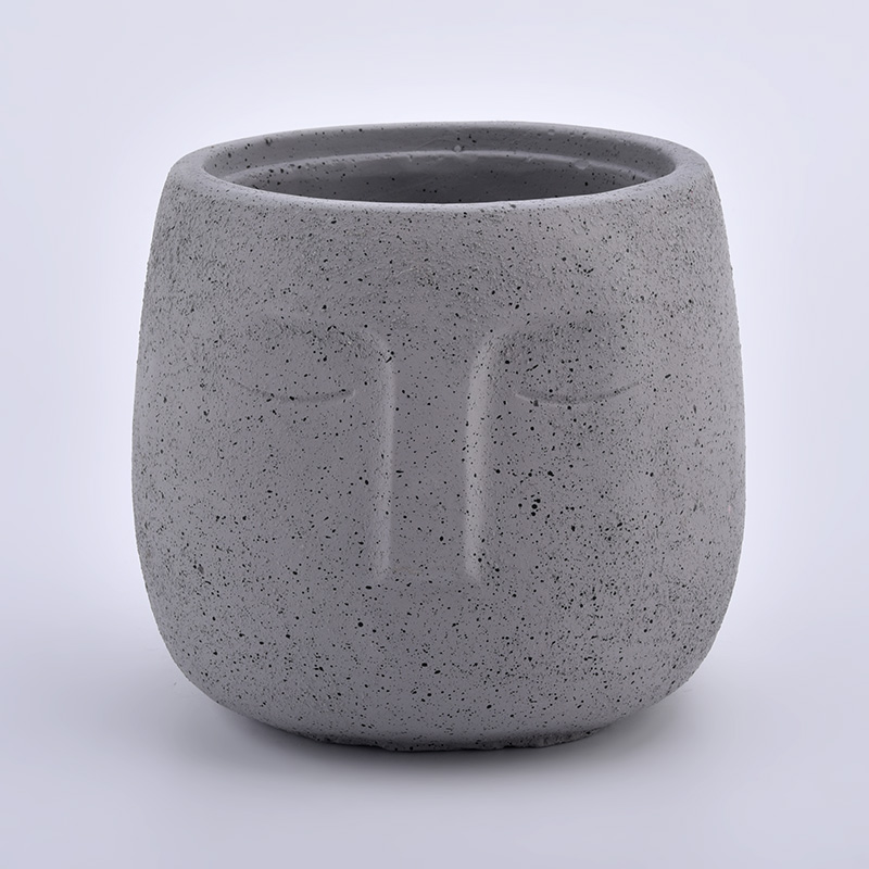 gray colored concrete candle jars for scented candle filling