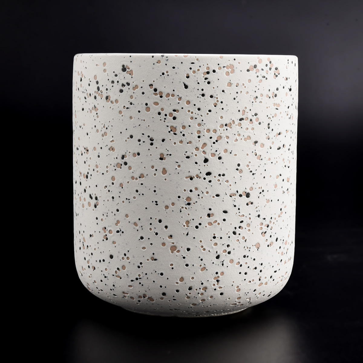 Бетона 400 мл керамической баночки керамической свечи с оформлением песчаных точек