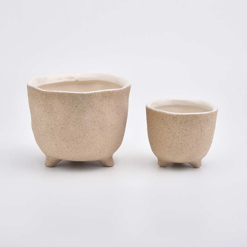 Unique Three Feet Ceramic Vessels For Candle Plant - COPY - en04j2