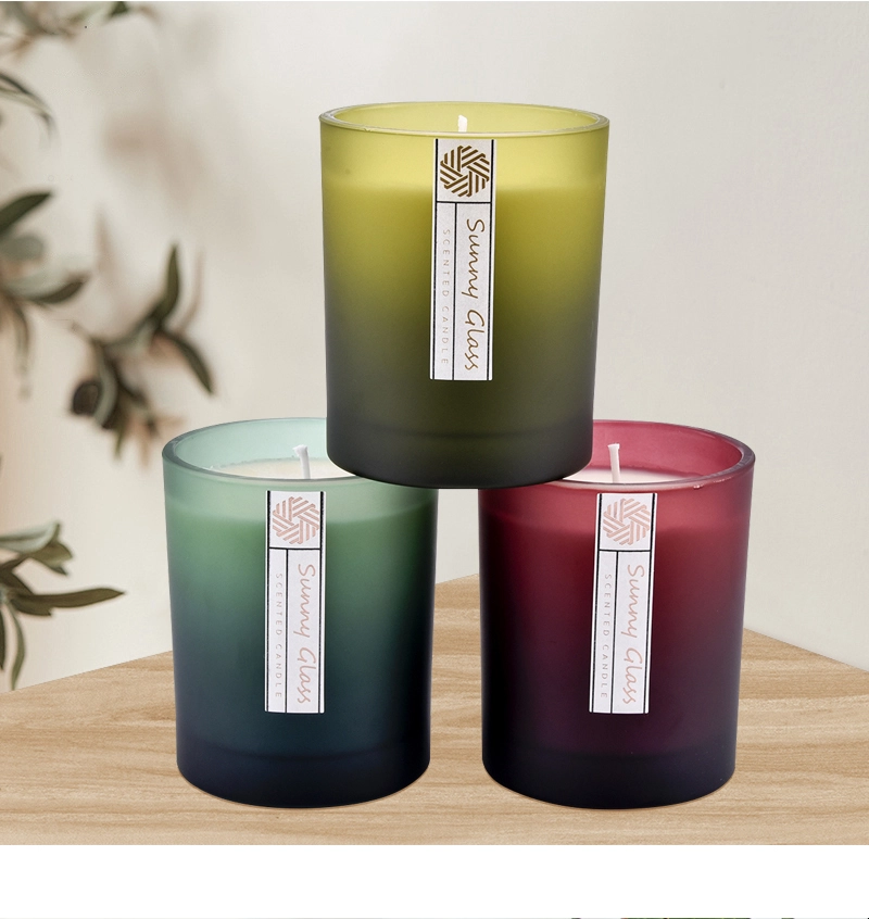 10oz 300ml Frosted Colored Glass candle containers home decor