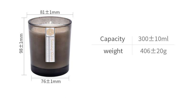 10 oz 300ml modern glass candle vessels garden decor customized color