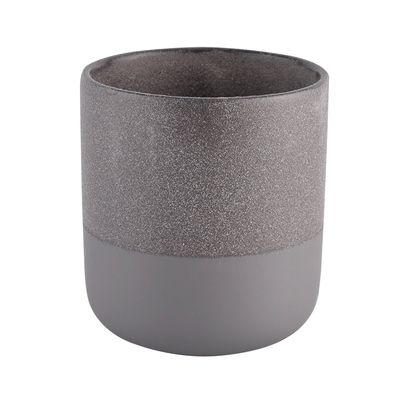 Glazing matte black ceramic candle jars for soy candle