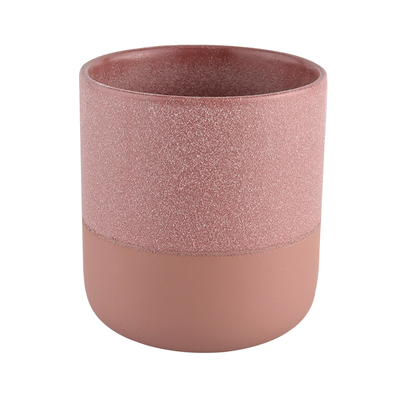 Contenitore di candele in ceramica 12oz con decorazione a colori opaco