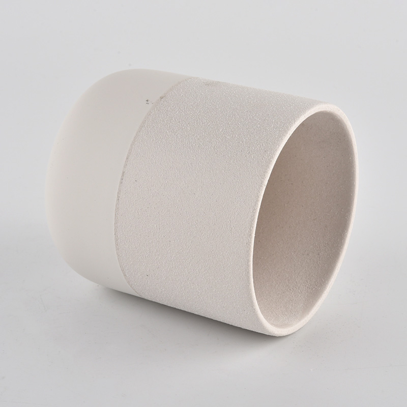 Matte white ceramic candle jars for soy candle