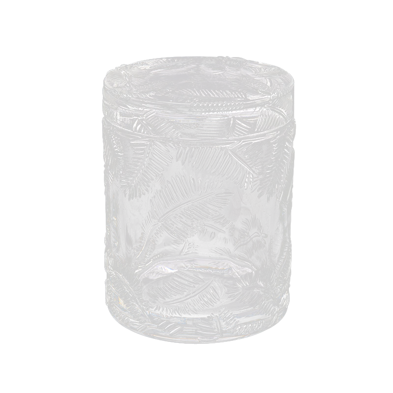 300ml Luxury Custom Clear Glass Candle Bur med lock för heminredning Partihandel