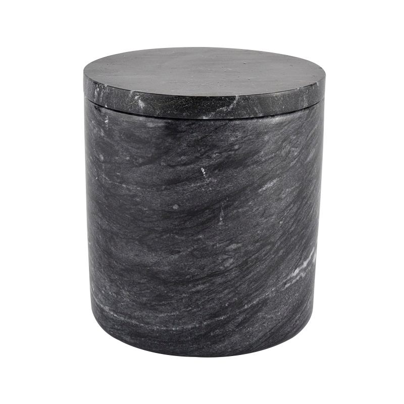 380 ml marmor svart cylinderljushållare för leverantör