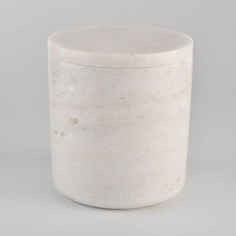 Großhandel 380 ml weißer Marmorzylinder Kerzenhalter für Wohnkultur