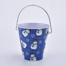 China Hiasan Rumah Blue Warna Tin Lilin Bucket Bucket Jar pengilang