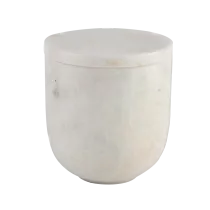 Kina Engros 14 oz 16 oz marmor hvid cylinder stearinlysholder med låg til bryllup fabrikant