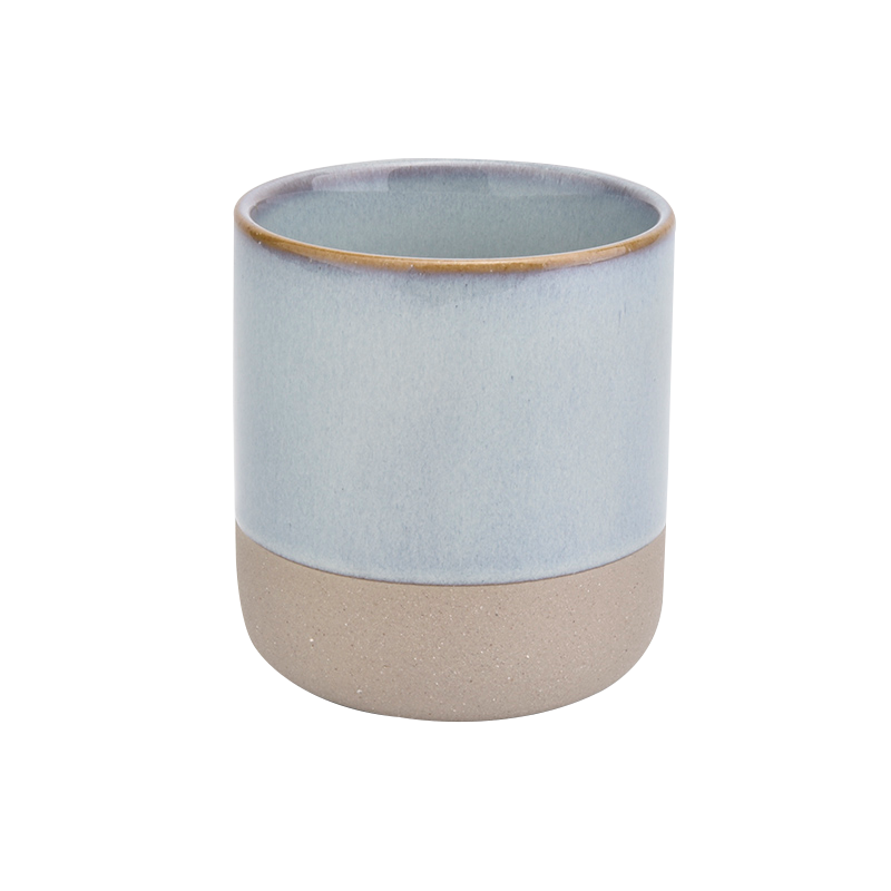 14oz light blue natatanging ceramic candle jars wholesale