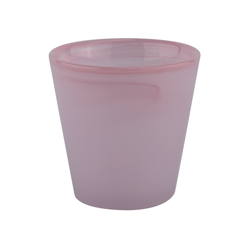 8oz 10oz luxury pink glass handmade glass candle holder mula sa sunny glassware