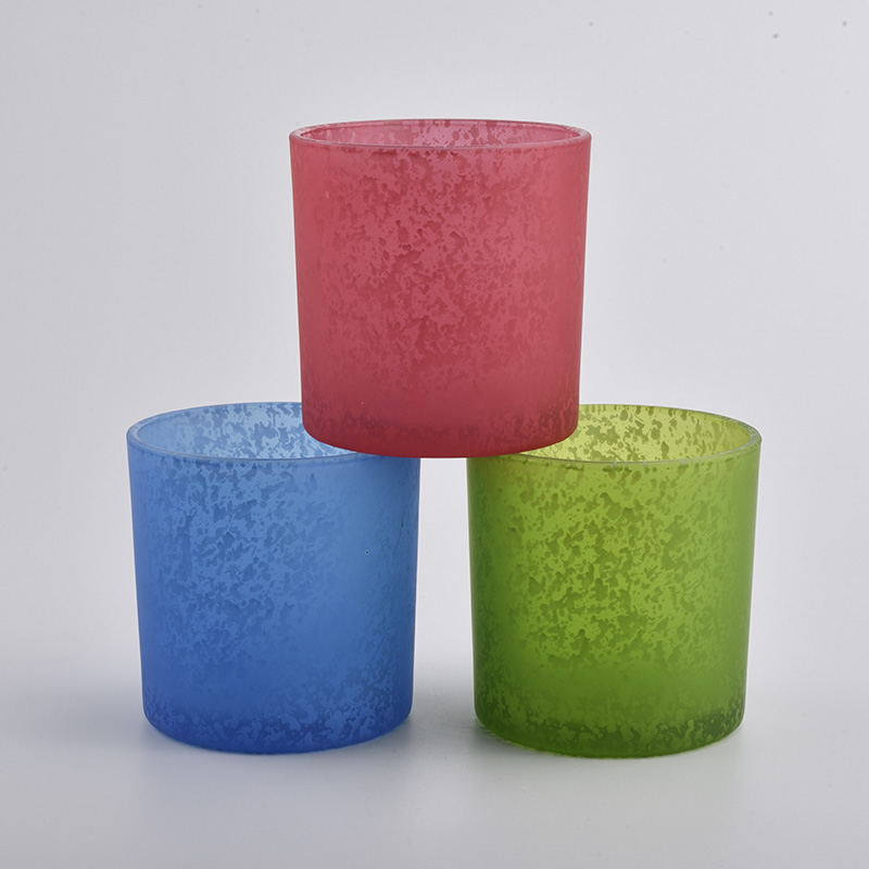 Παγωμένο χρώμα υδραργύρου 14oz γυαλί κερί βάζο
