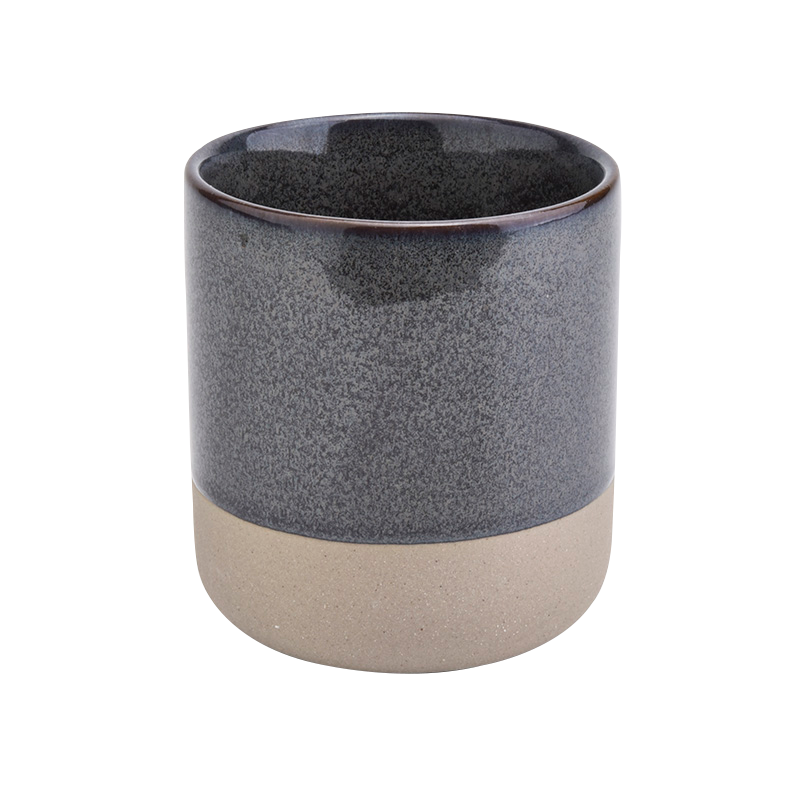 Guci Keramik Hitam Kosong 420ml Untuk Lilin Grosir