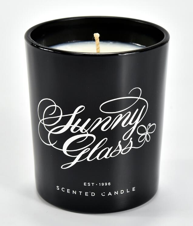 Wholesale 8oz 10oz Black Glass Candle Holder With Ccustom Logo