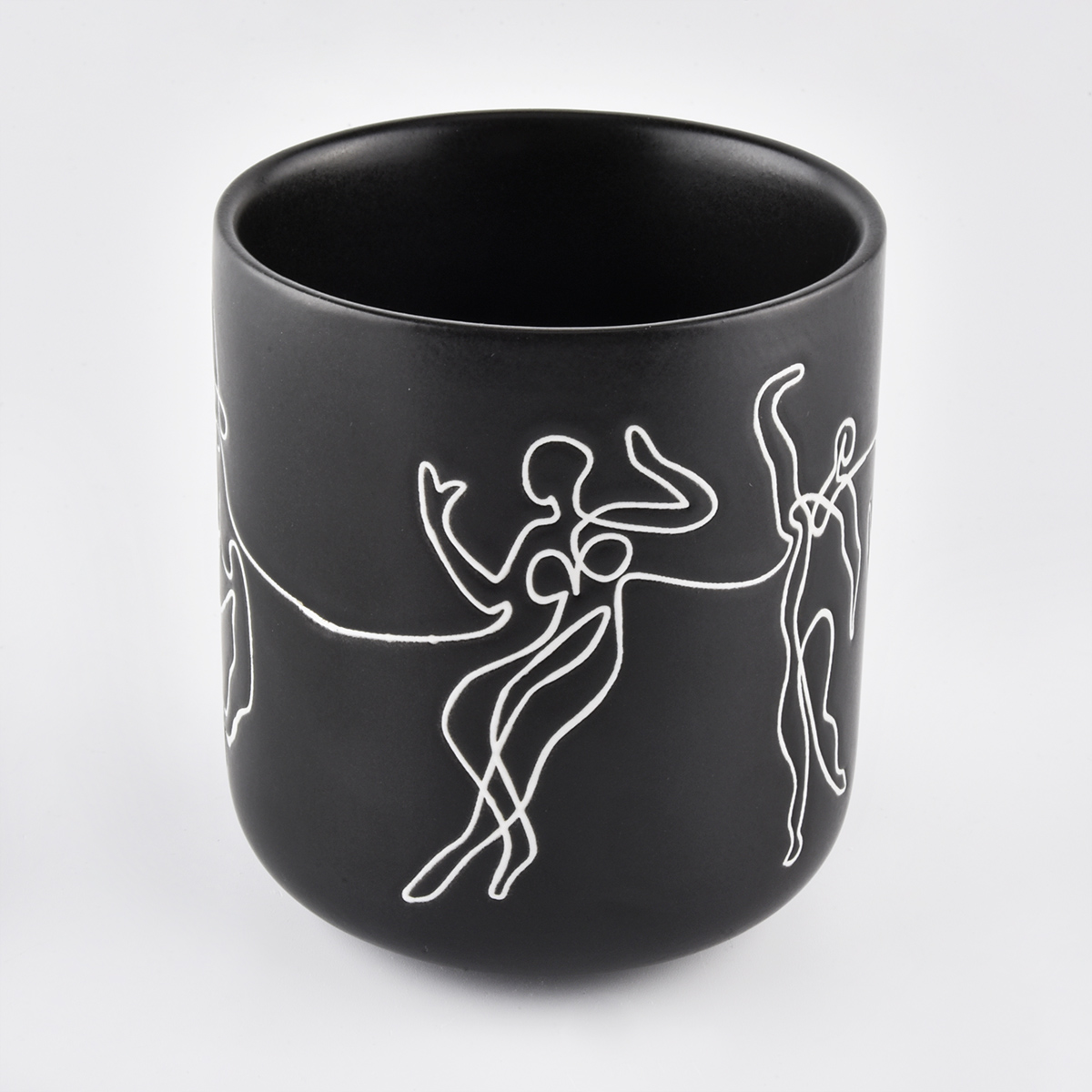 black ceramic candle vessels 12 oz
