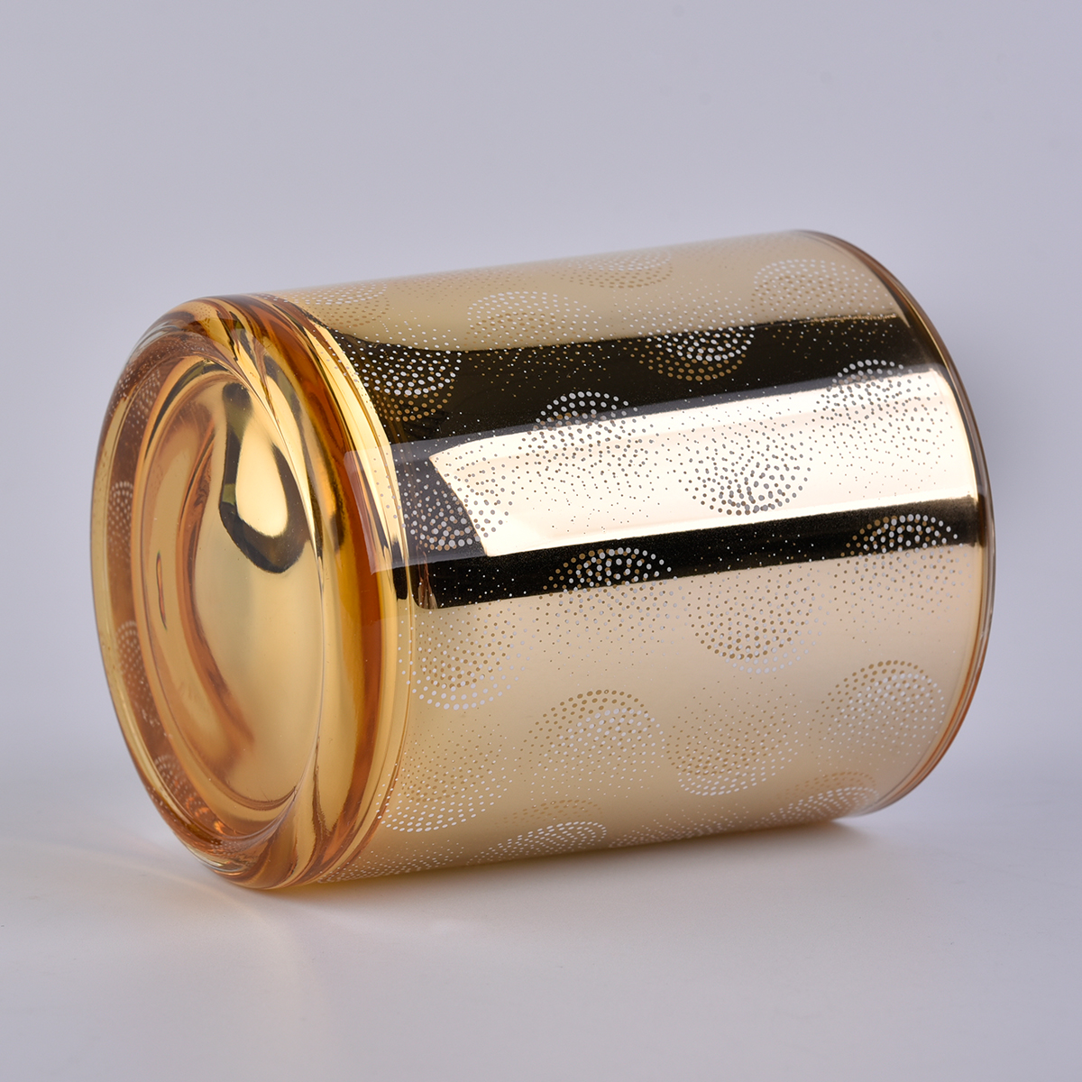 電気めっきスライバが付いているゴールドガラスキャンドル容器