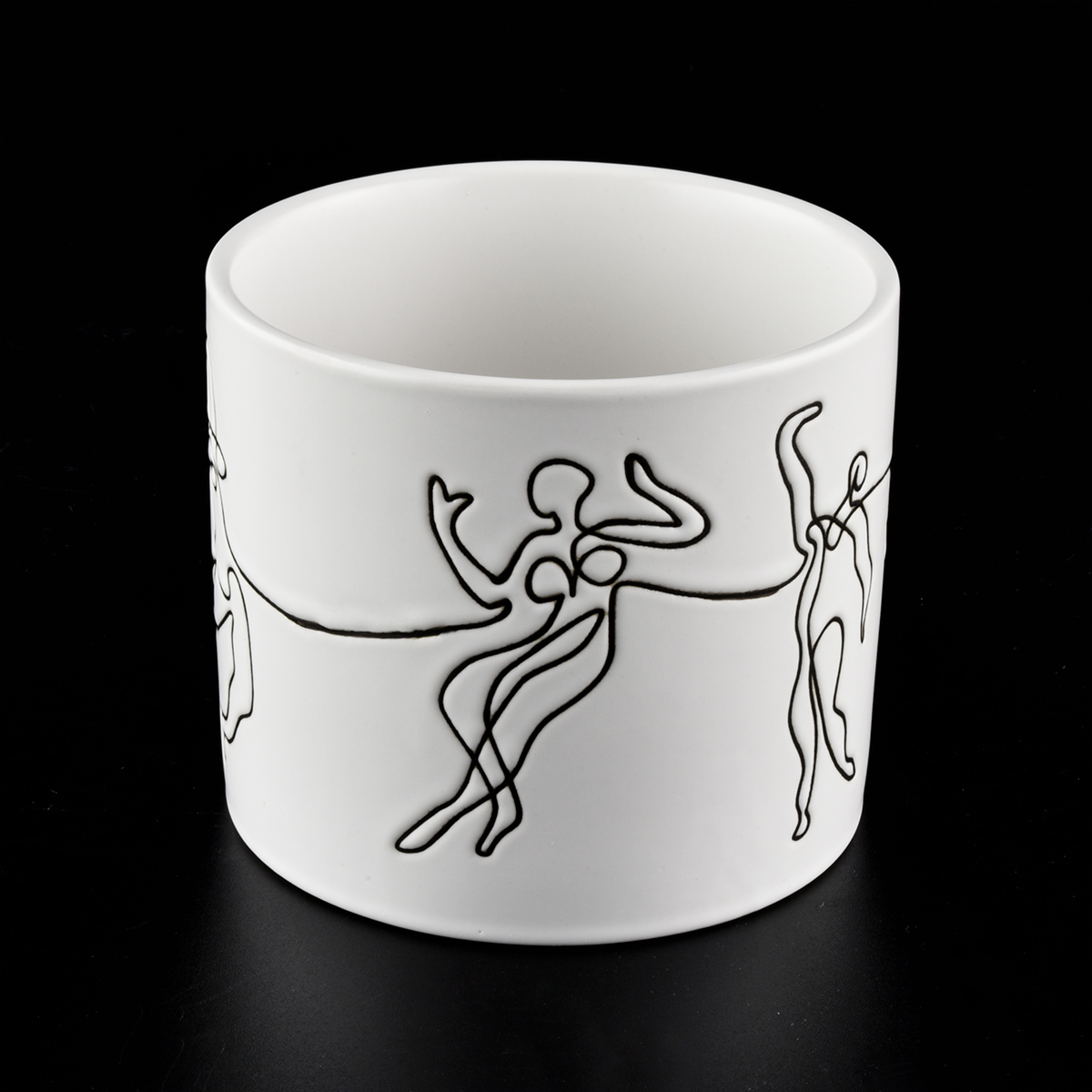 Tenedores de velas de cerámica 12oz personalizados para llenado de cera perfumados