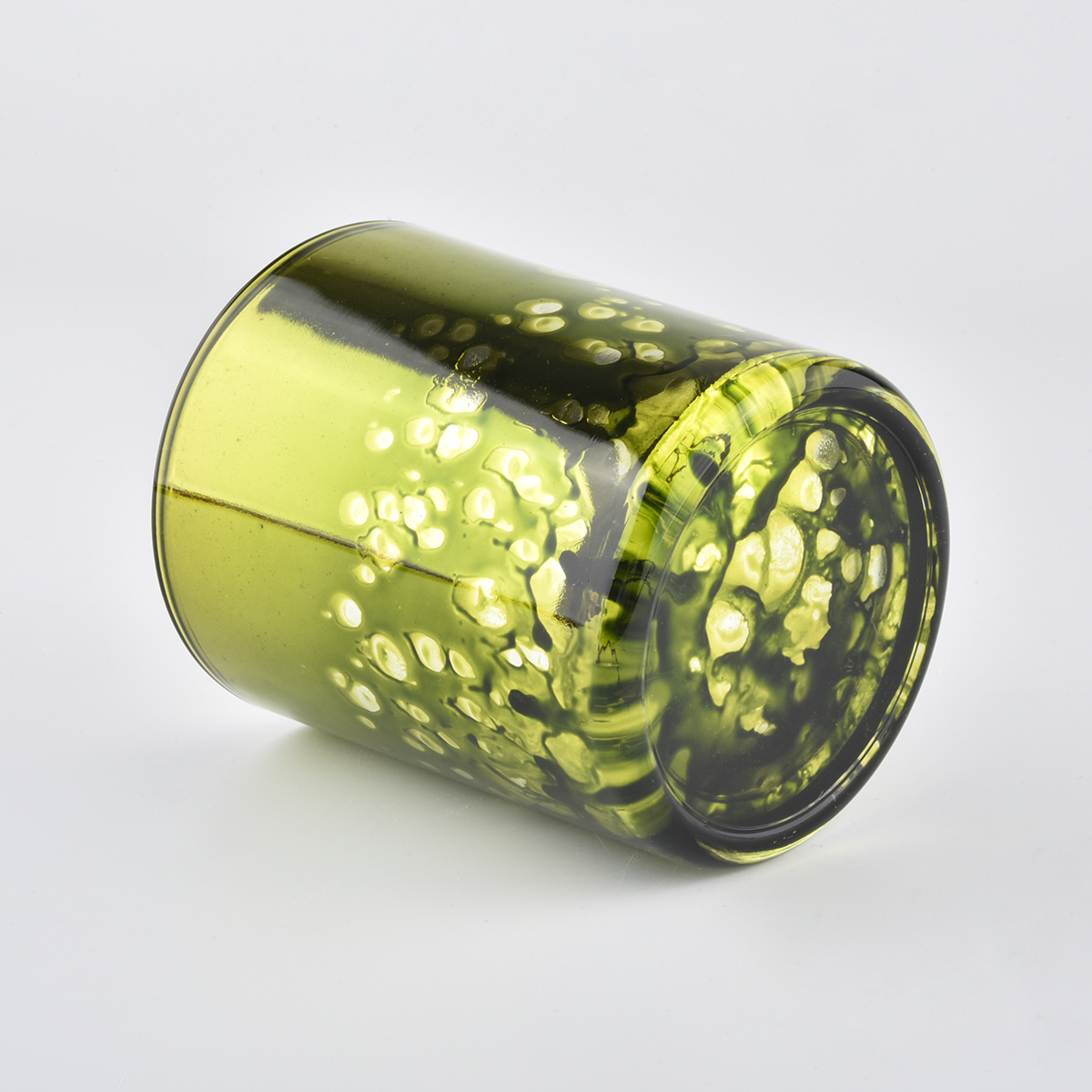 colorful dots glass candle jars gold color candle jars for wholesale 