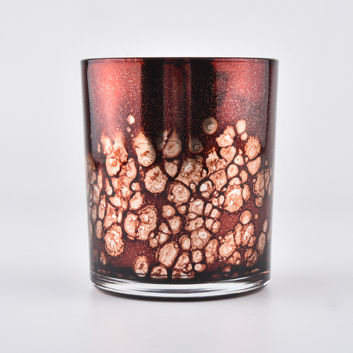 colorful dots glass candle jars gold color candle jars for wholesale 