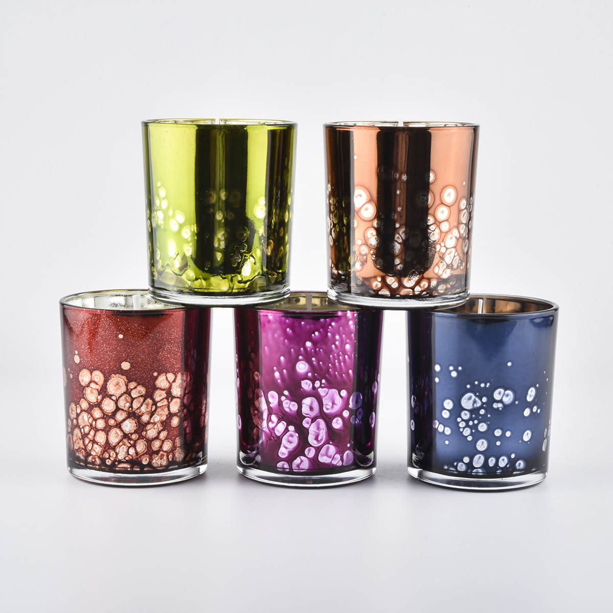 wholesale 8oz 10oz 12oz candle jars with dots glass candle holders 