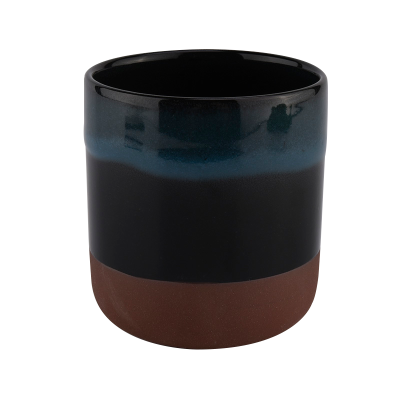 430ml ceramic candle jars with transmutation glazing