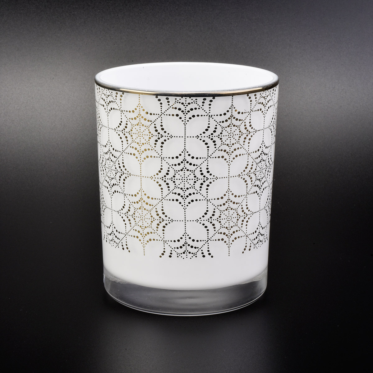 decorative white glass candle vessels