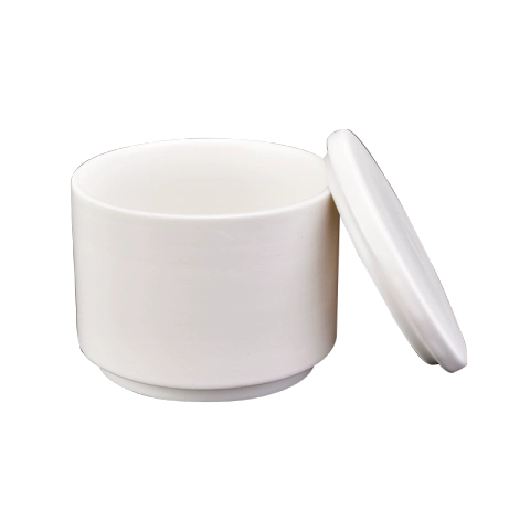 China Custom Cylinder White Black Ceramic Candle Jar for Making 10oz manufacturer