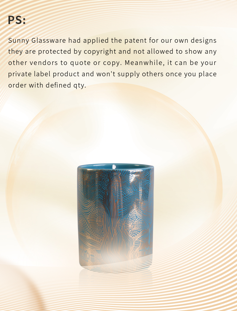 11oz Golden Decal Cylinder Ceramic Candle Vessels Borong