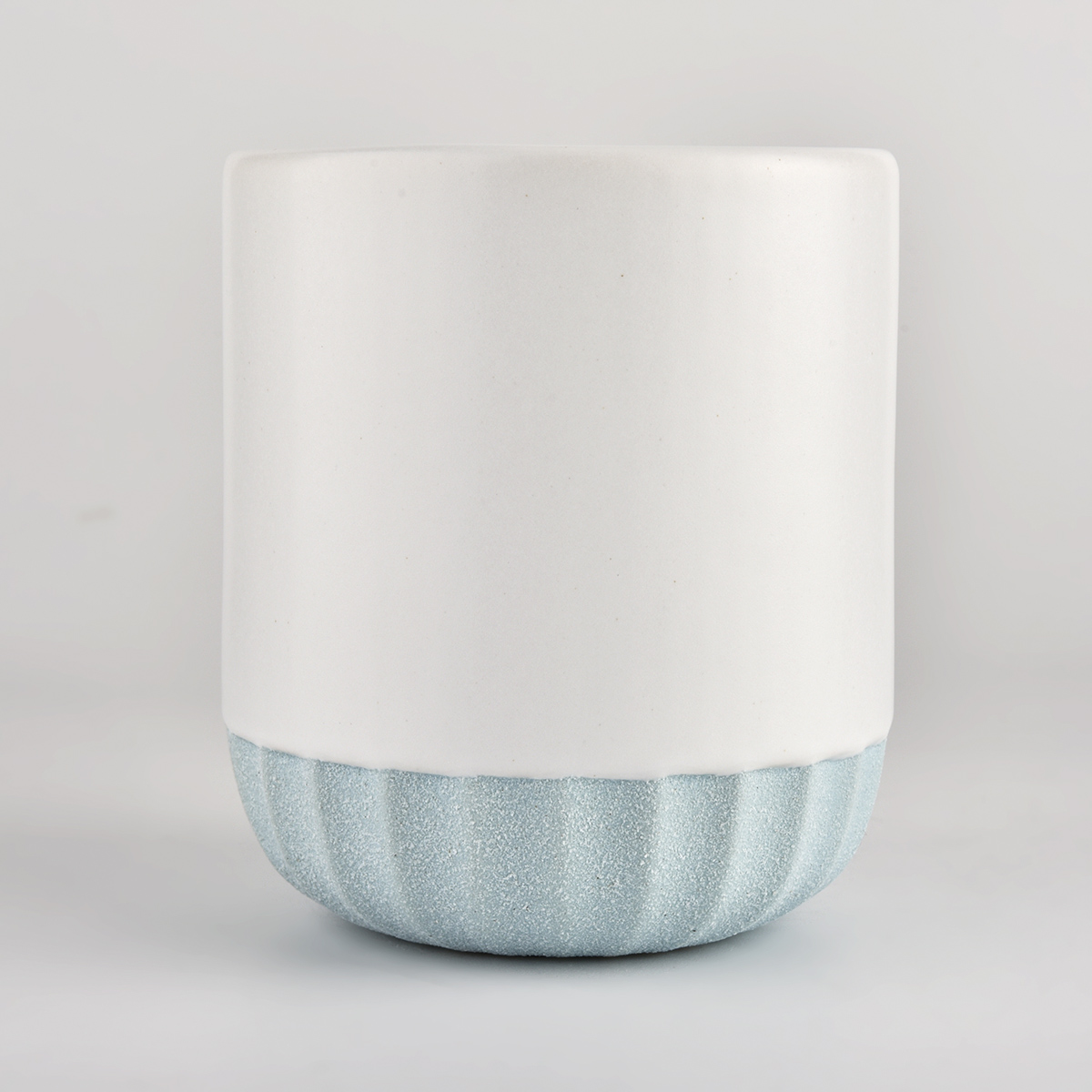 Reka Bentuk Baru Matte Blue Ceramic Candle Jar Wholesale