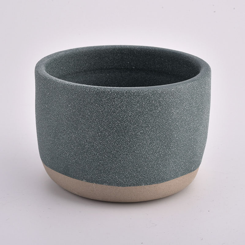 Gloss surface ceramic candle container for wholesale