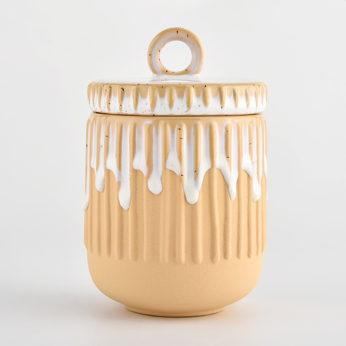 matte orange glazing ceramic candle jars with lids for aromas