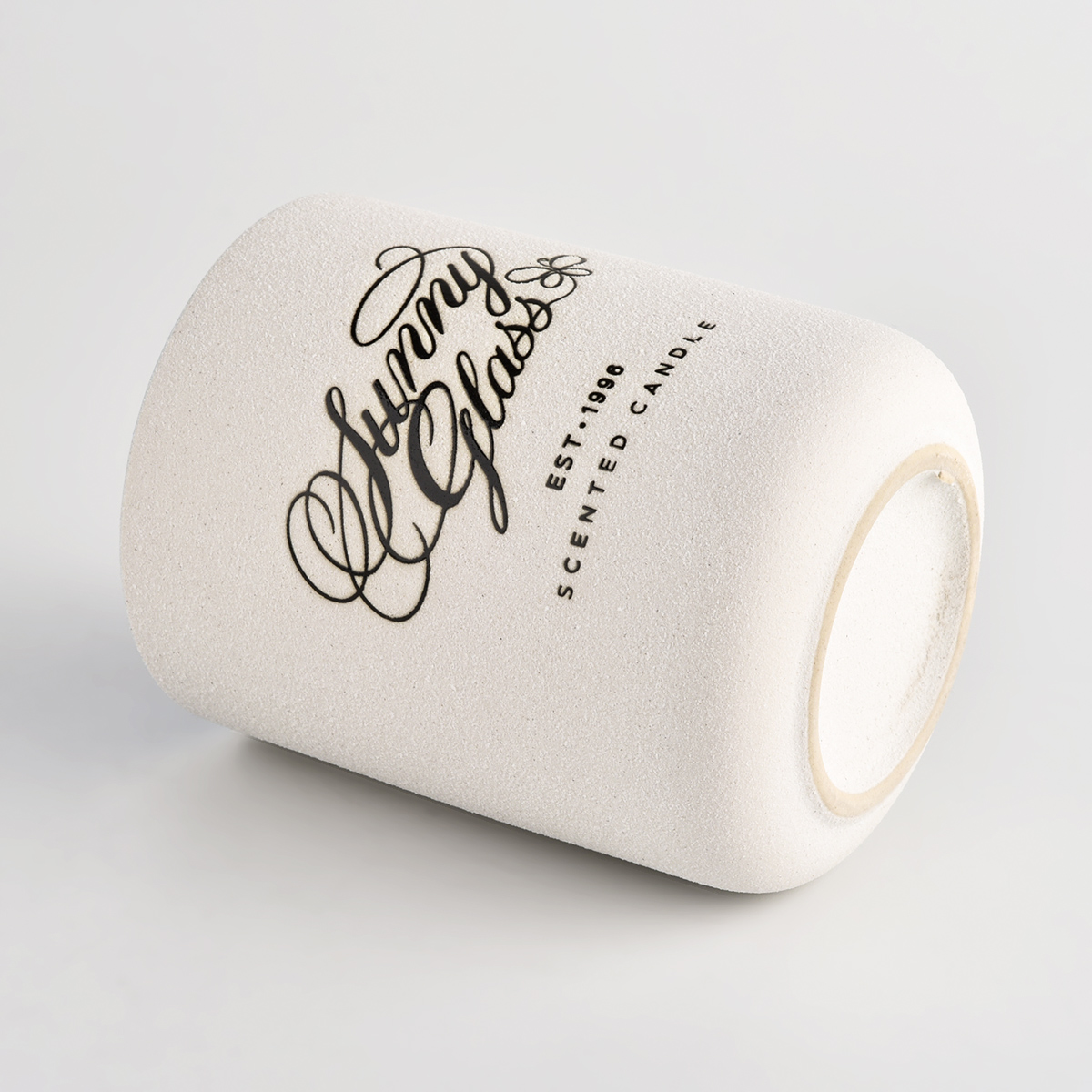 natural white ceramic vessel with custom logo print wholesales