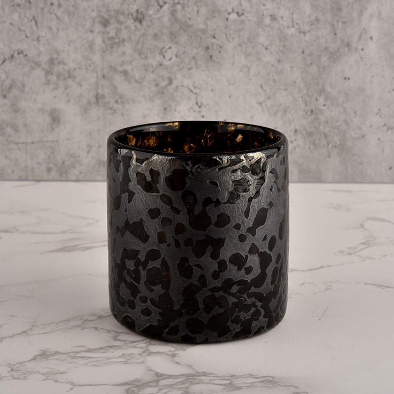 Hot sale 280ml luxury black glass candle jar for wedding