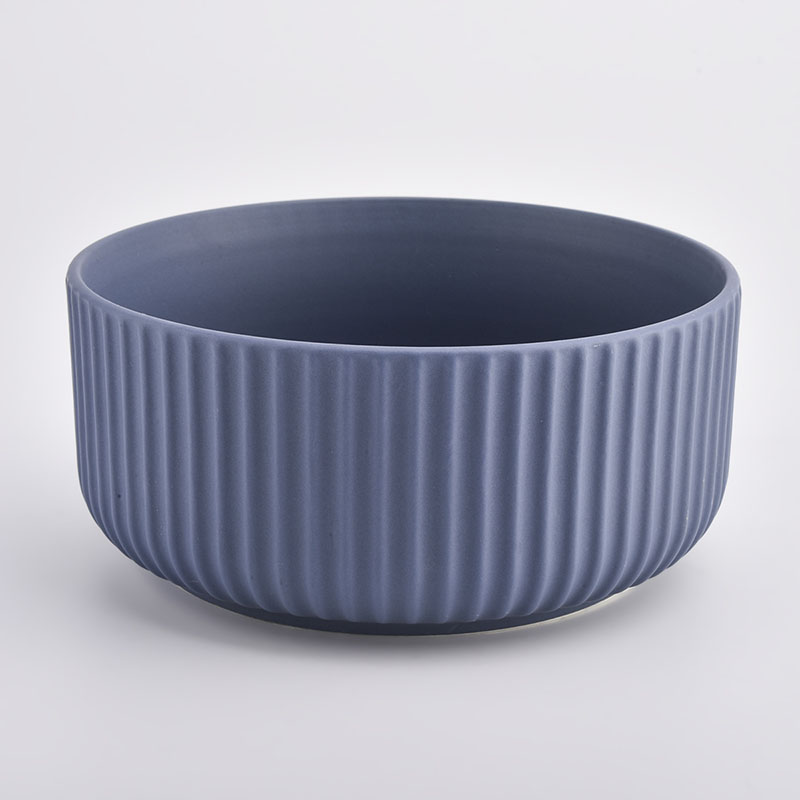 Niebieski duży ceramiczny pojemnik na świece hurtowe