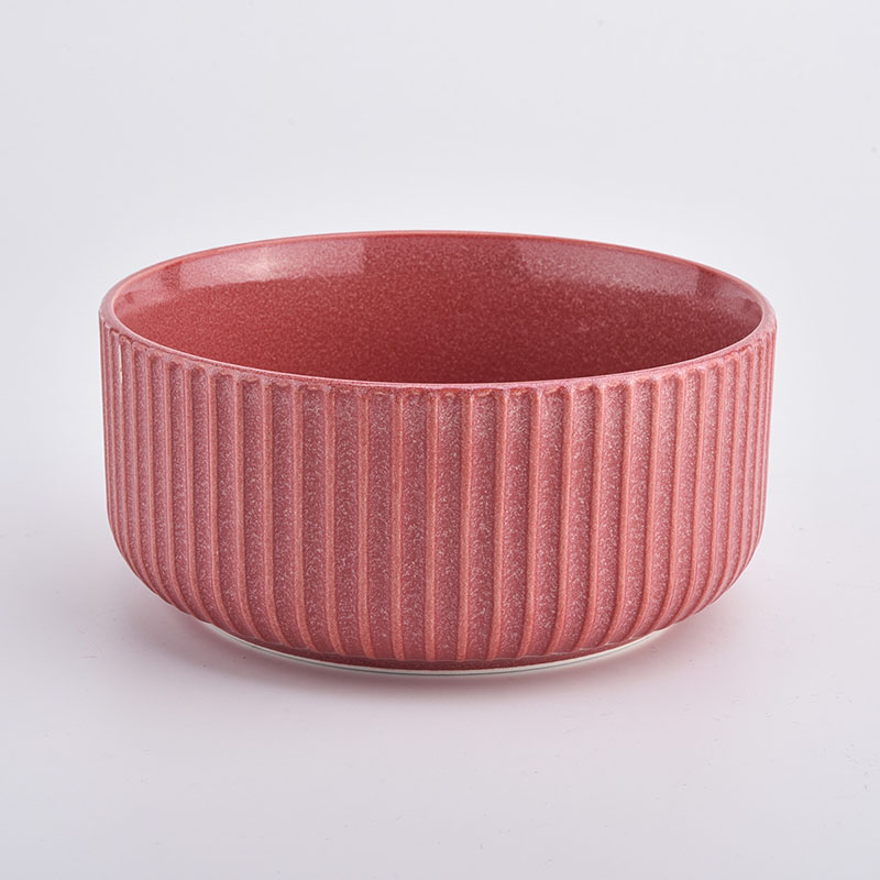 red large ceramic container with concavo-convex surface