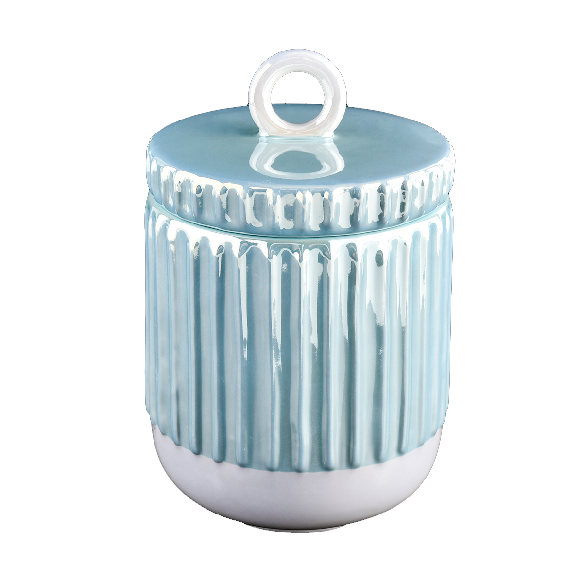 New Glossy Pearl Grazing Ceramic Candle Jar
