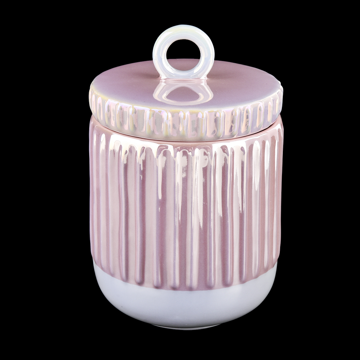 Wholesale luxury ceramic candle vessel with lid for candle making