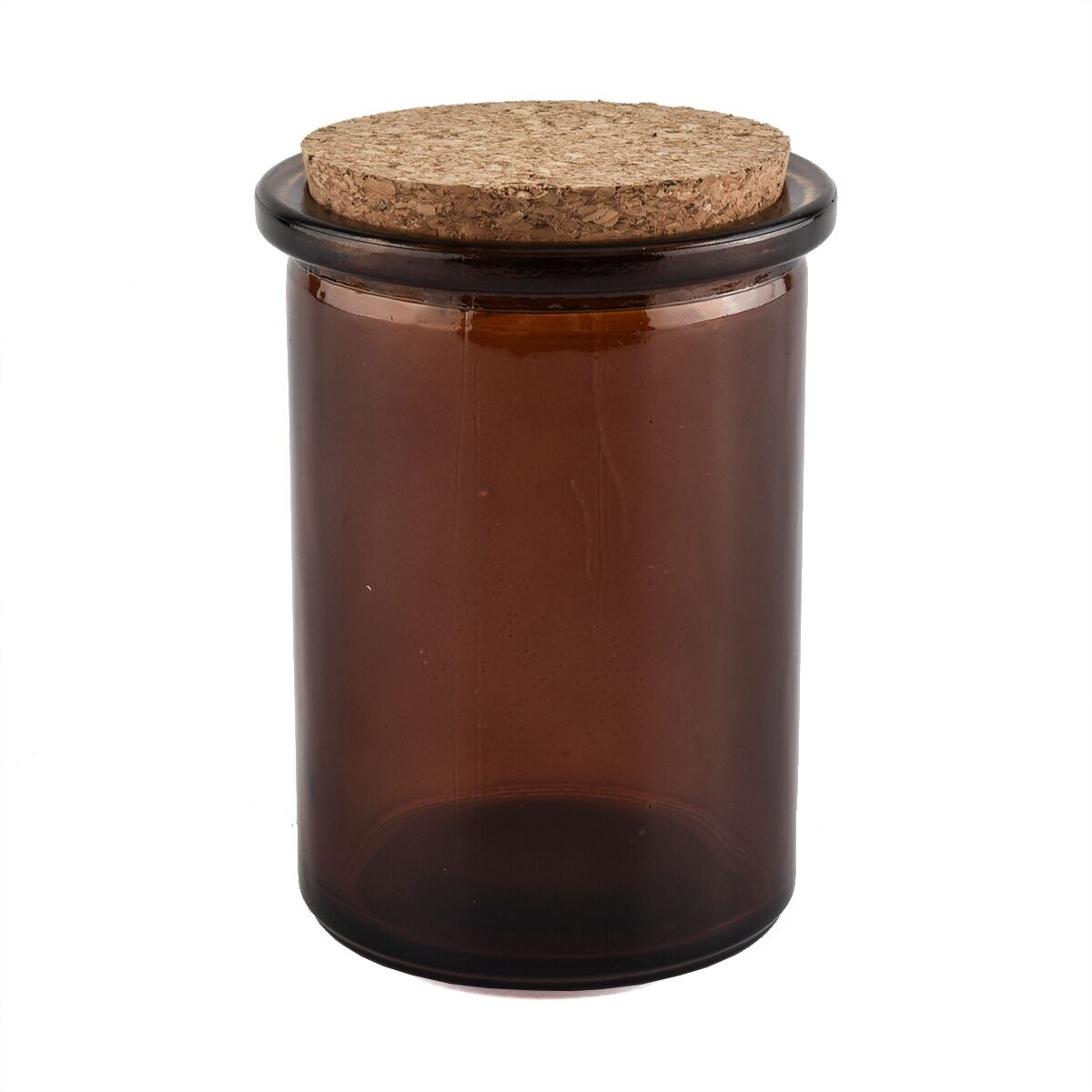 hot sales 5oz amber glass candle jar with cork lid
